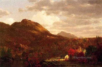 Otoño en el paisaje de Hudson Río Hudson Iglesia Frederic Edwin Pinturas al óleo